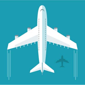 ブロックチェーンと航空業のイメージ画像